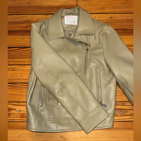 Girls faux leather biker jacket - Picture 2 of 3